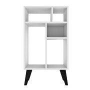 Low bookcase with 5 shelves in white with black feet by Manhattan Comfort additional picture 3