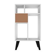 Low bookcase with 5 shelves in white with black feet by Manhattan Comfort additional picture 5
