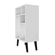Low bookcase with 5 shelves in white with black feet by Manhattan Comfort additional picture 6