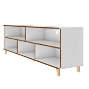 Tv stand with 5 shelves in white and oak by Manhattan Comfort additional picture 7