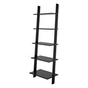 5-shelf floating  ladder bookcase in black additional photo 3 of 7