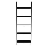 5-shelf floating  ladder bookcase in black additional photo 5 of 7
