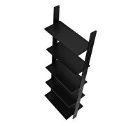 5-shelf floating  ladder bookcase in black by Manhattan Comfort additional picture 7