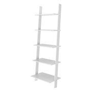 5-shelf  floating ladder bookcase in white additional photo 3 of 7