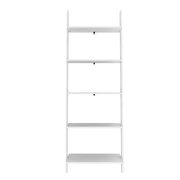 5-shelf  floating ladder bookcase in white additional photo 4 of 7