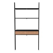 Ladder desk with 2 floating shelves in black by Manhattan Comfort additional picture 5