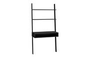 Ladder desk with 2 floating shelves in black by Manhattan Comfort additional picture 8