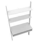 Ladder desk with 2 floating shelves in white by Manhattan Comfort additional picture 4