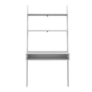 Ladder desk with 2 floating shelves in white by Manhattan Comfort additional picture 6
