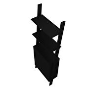 Ladder display cabinet with 2 floating shelves in black by Manhattan Comfort additional picture 5