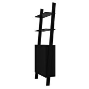 Ladder display cabinet with 2 floating shelves in black by Manhattan Comfort additional picture 6