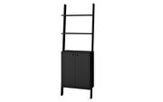 Ladder display cabinet with 2 floating shelves in black by Manhattan Comfort additional picture 10
