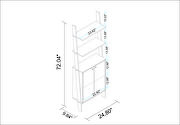 Ladder display cabinet with 2 floating shelves in white by Manhattan Comfort additional picture 3