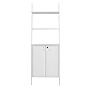 Ladder display cabinet with 2 floating shelves in white by Manhattan Comfort additional picture 5