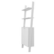 Ladder display cabinet with 2 floating shelves in white by Manhattan Comfort additional picture 6