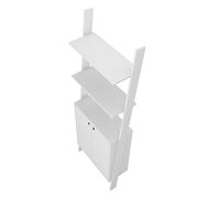 Ladder display cabinet with 2 floating shelves in white by Manhattan Comfort additional picture 7