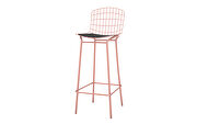 Barstool with seat cushion in rose pink gold and black additional photo 3 of 7