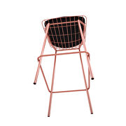 Barstool with seat cushion in rose pink gold and black additional photo 5 of 7