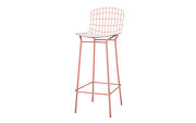 Barstool with seat cushion in rose pink gold and white additional photo 3 of 7
