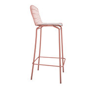 Barstool with seat cushion in rose pink gold and white additional photo 4 of 7