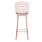 Barstool with seat cushion in rose pink gold and white additional photo 5 of 7