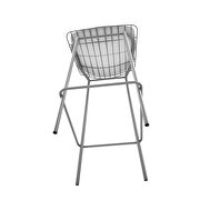 Barstool with seat cushion in charcoal gray and white additional photo 5 of 7