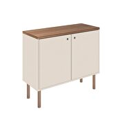 35.43 modern accent cabinet with solid top board and legs in off white and nature by Manhattan Comfort additional picture 7