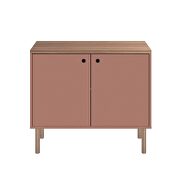 35.43 modern accent cabinet with solid top board and legs in ceramic pink and nature additional photo 2 of 9