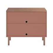 35.43 modern accent cabinet with solid top board and legs in ceramic pink and nature additional photo 5 of 9