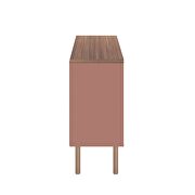 35.43 modern accent cabinet with solid top board and legs in ceramic pink and nature by Manhattan Comfort additional picture 6