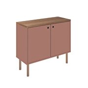 35.43 modern accent cabinet with solid top board and legs in ceramic pink and nature by Manhattan Comfort additional picture 7