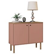 35.43 modern accent cabinet with solid top board and legs in ceramic pink and nature by Manhattan Comfort additional picture 9