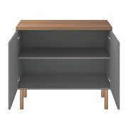35.43 modern accent cabinet with solid top board and legs in gray and nature additional photo 4 of 9