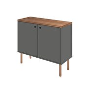 35.43 modern accent cabinet with solid top board and legs in gray and nature by Manhattan Comfort additional picture 8