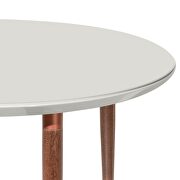 Utopia 45.28 modern round dining table with chevron dining chairs in off white and beige - set of 5 by Manhattan Comfort additional picture 7