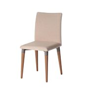 Duffy 62.99 modern rectangle dining table and charles dining chair in cinnamon off white and dark beige - set of 7 by Manhattan Comfort additional picture 6