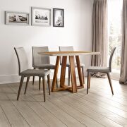 Duffy 62.99 modern rectangle dining table and charles dining chair in cinnamon off white and gray - set of 7 by Manhattan Comfort additional picture 2