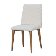 Duffy 62.99 modern rectangle dining table and utopia chevron dining chair in cinnamon off white and beige - set of 7 additional photo 5 of 8