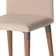 Duffy 45.27 modern round dining table and charles dining chairs in off white and dark beige- set of 5 additional photo 4 of 7