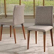 Duffy 45.27 modern round dining table and charles dining chairs in off white and dark gray- set of 5 by Manhattan Comfort additional picture 5