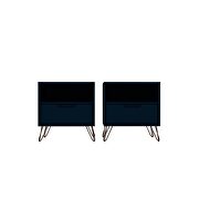 1-drawer tatiana midnight blue nightstand (set of 2) by Manhattan Comfort additional picture 2