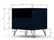 1-drawer tatiana midnight blue nightstand (set of 2) by Manhattan Comfort additional picture 3