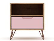 1-drawer nature and rose pink nightstand (set of 2) by Manhattan Comfort additional picture 4