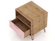 1-drawer nature and rose pink nightstand (set of 2) by Manhattan Comfort additional picture 6