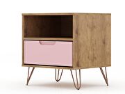 1-drawer nature and rose pink nightstand (set of 2) by Manhattan Comfort additional picture 10
