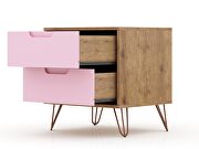 2-drawer nature and rose pink nightstand (set of 2) by Manhattan Comfort additional picture 5