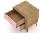 2-drawer nature and rose pink nightstand (set of 2) by Manhattan Comfort additional picture 6