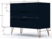 3-drawer tatiana midnight blue dresser (set of 2) by Manhattan Comfort additional picture 3