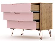 3-drawer nature and rose pink dresser (set of 2) by Manhattan Comfort additional picture 6