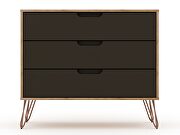 3-drawer nature and textured gray dresser (set of 2) by Manhattan Comfort additional picture 4